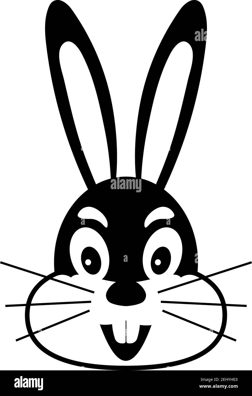 Osterhasen-Symbol. Schwarzes Glyphen-Design. Vektorgrafik. Stock Vektor