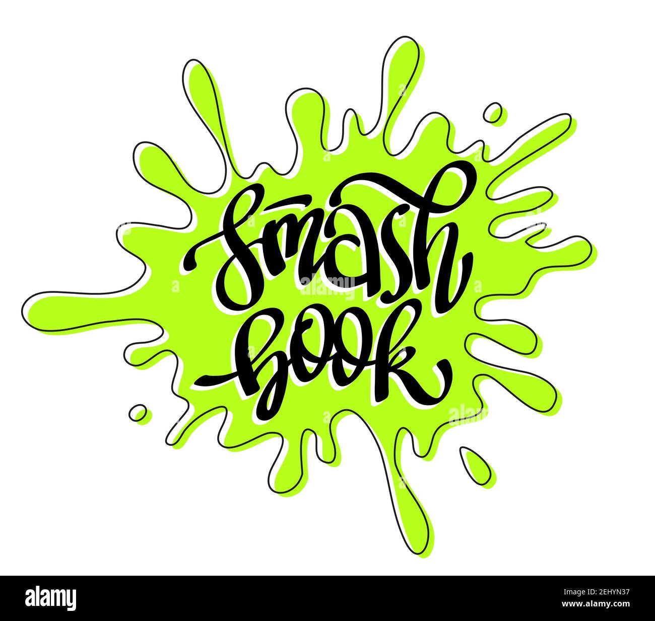 - SmashBook - Bounce gestylte Beschriftung Illustration für das Cover von Tagebuch, Scrapbook, Notizblock Stock Vektor