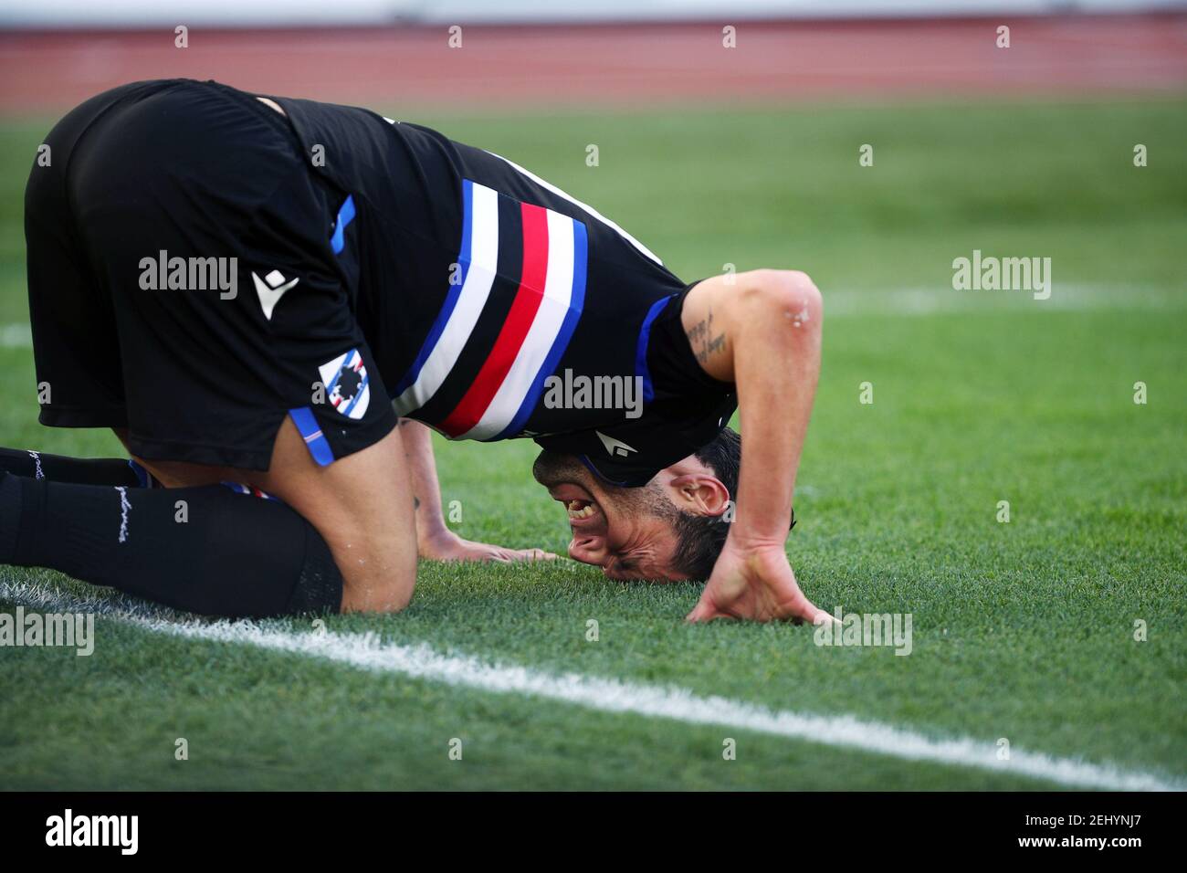 Antonio Candreva von Sampdoria reagiert während der italienischen Meisterschaft Serie A Fußballspiel zwischen SS Lazio und UC Sampdoria am 20. Februar 2021 im Stadio Olimpico in Rom, Italien - Foto Federico Proietti / DPPI / LM Stockfoto