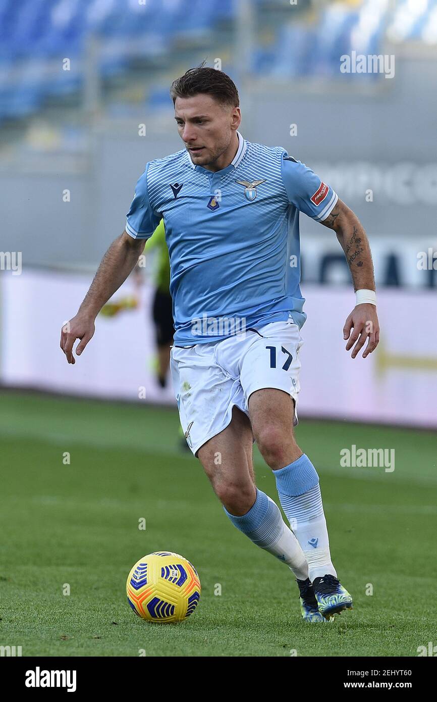 Rom, Italien. Februar 2021, 20th. Rom, Italien, Stadio Olimpico, 20. Februar 2021, Ciro unbeweglich von SS Lazio in Aktion während SS Lazio vs UC Sampdoria - Italienische Fußball Serie A Spiel Kredit: Claudio Pasquazi/LPS/ZUMA Wire/Alamy Live News Stockfoto