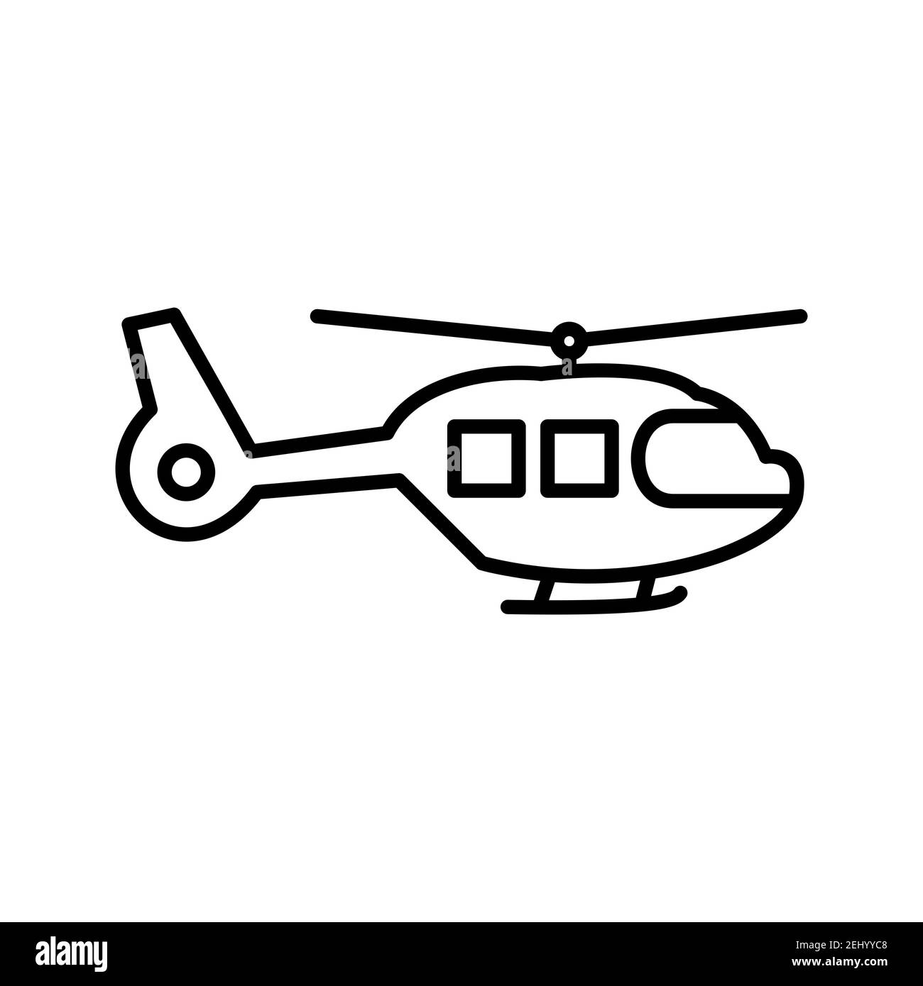 Illustration des Helikopter Linie Vektor-Symbol isoliert auf weißem Hintergrund Stockfoto