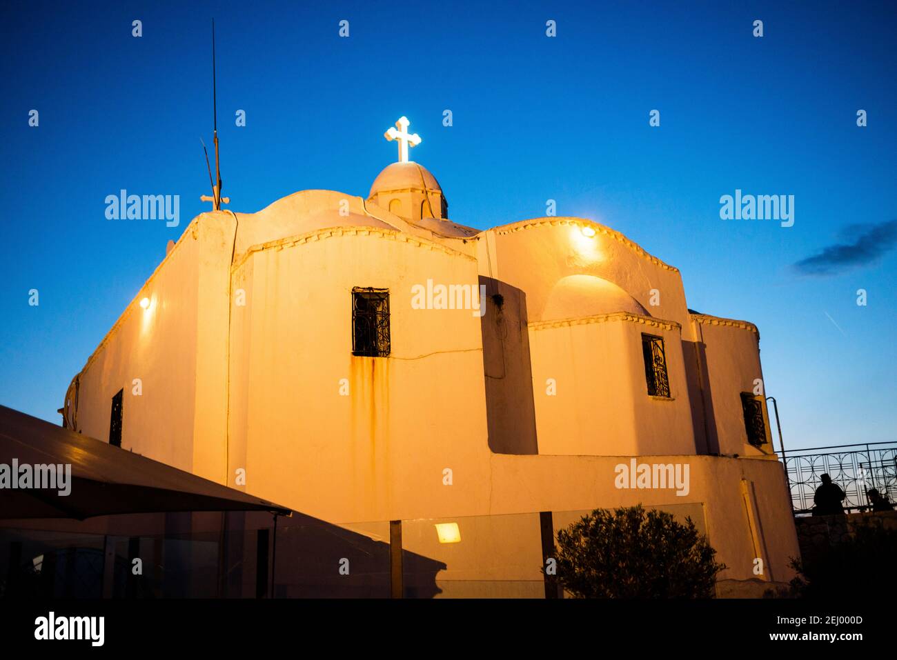 St. George Chapel auf dem Lycabettus Hill in Athen, Griechenland. Stockfoto