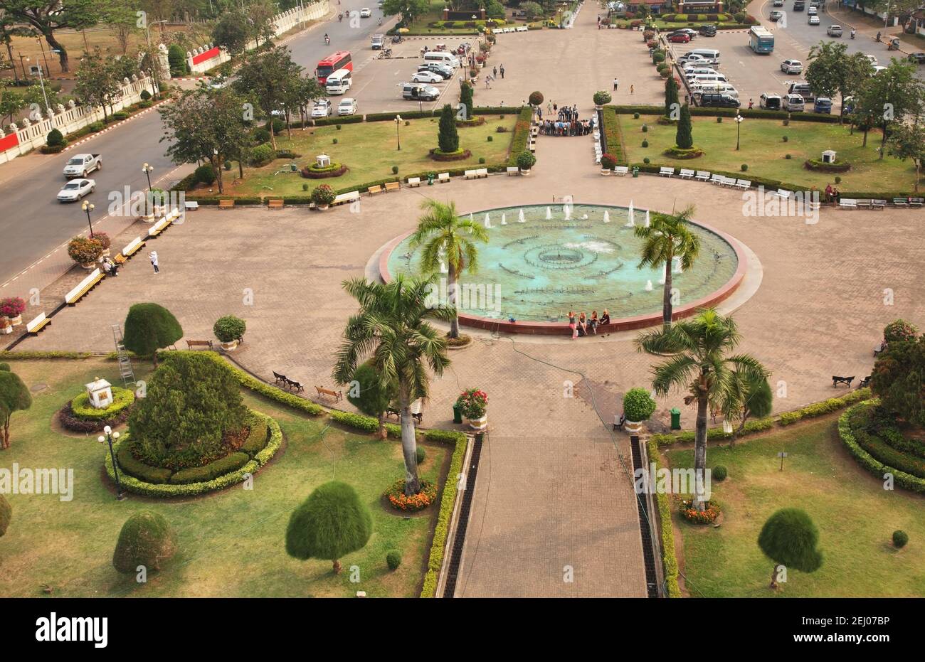 Patuxay (patuxai) Park in Vientiane. Laos Stockfoto