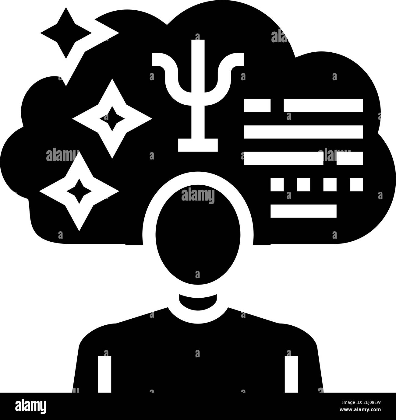 Psychologische Experten Linie Symbol Vektor Illustration Stock Vektor