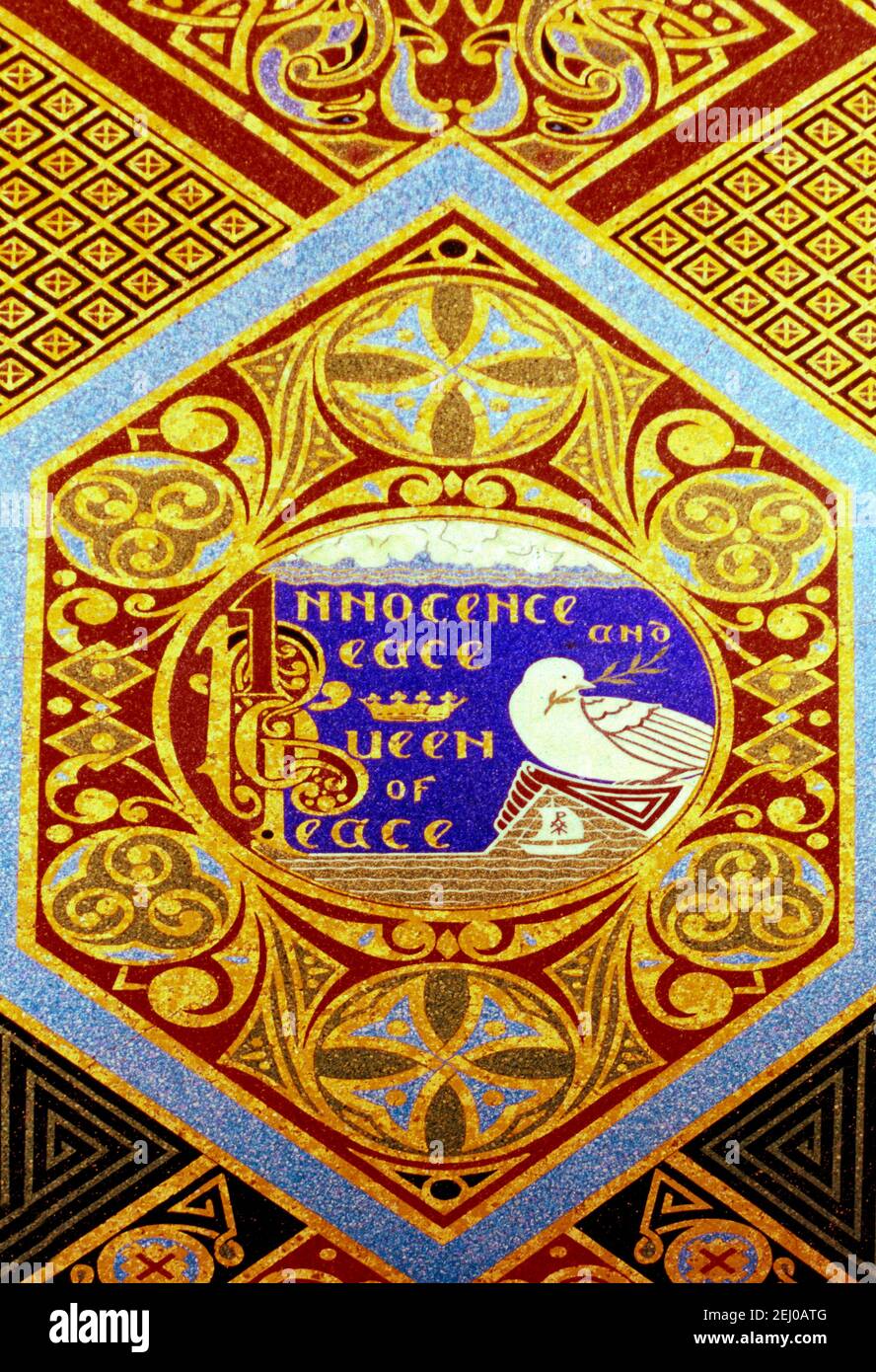 Sydney New South Wales Australien St Marys Cathedral Crypt Terazzo Mosaikboden zeigt die Tage der Schöpfung inspiriert von der Buch von Kells Stockfoto