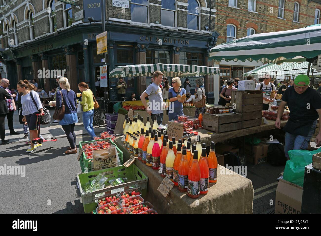 London, Großbritannien - Broadway Market in Hackney. Stockfoto