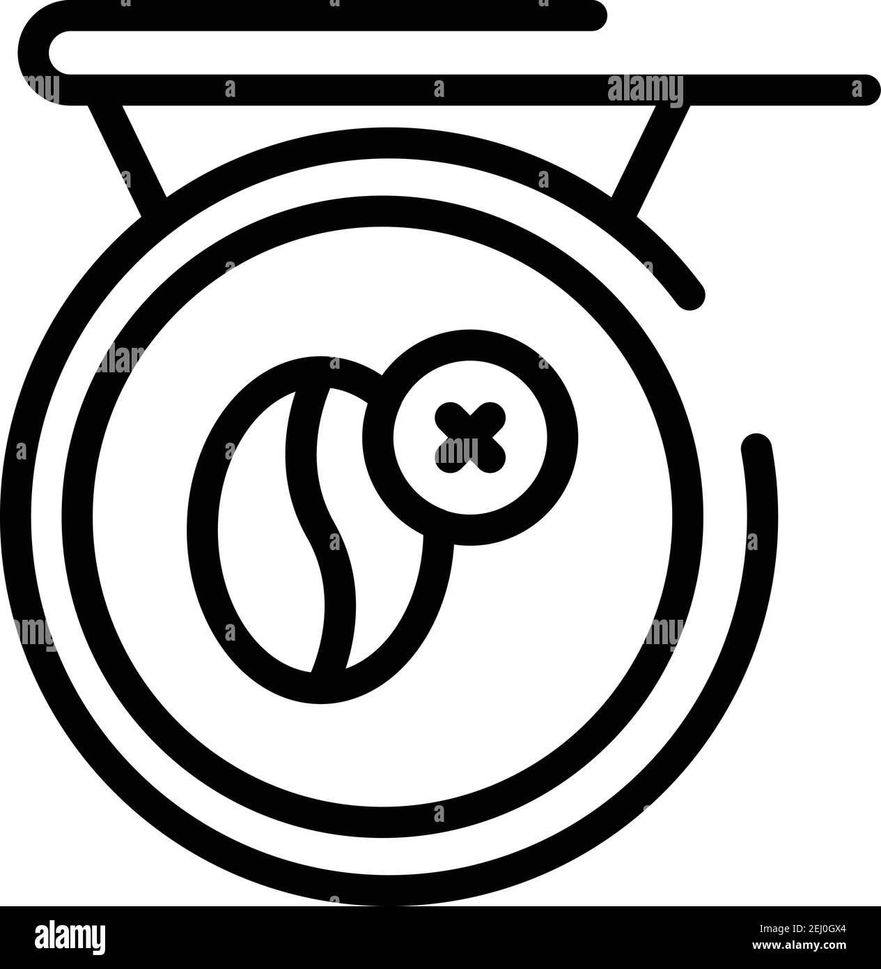 Koffeinfreies Symbol. Umriss koffeinfrei Vektor-Symbol für Web-Design isoliert auf weißem Hintergrund Stock Vektor