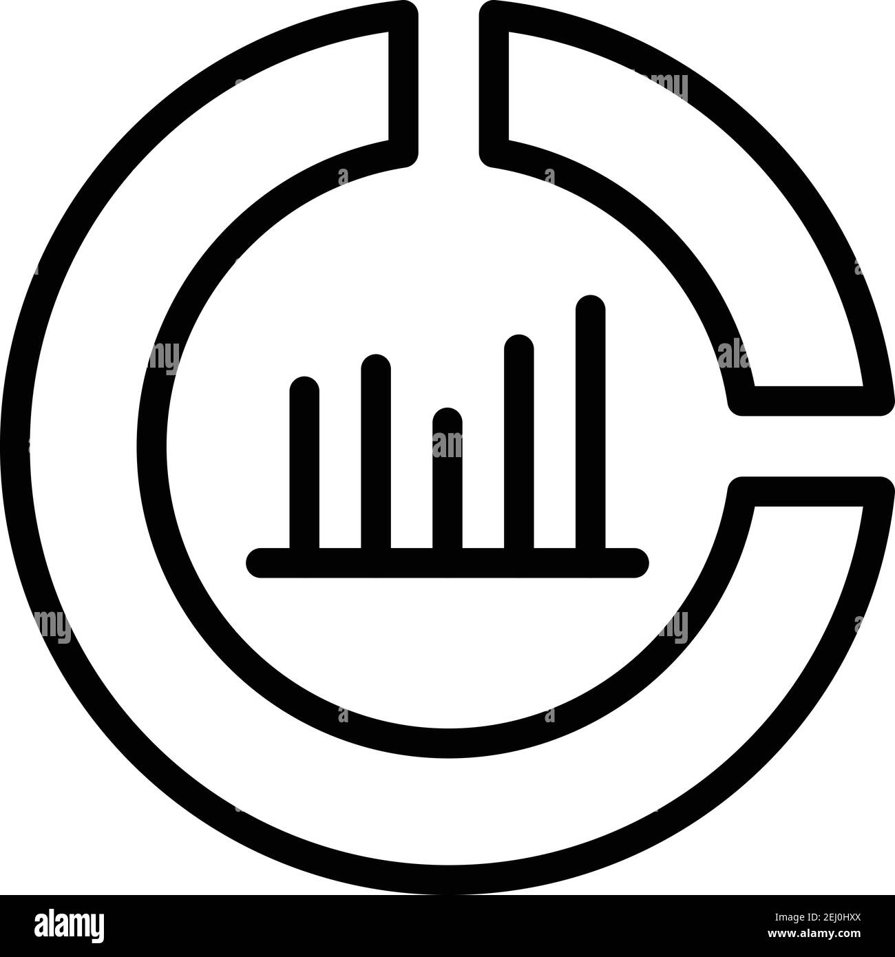 Symbol für Marktanteil. Skizzieren Marktanteil Vektor-Symbol für Web-Design isoliert auf weißem Hintergrund Stock Vektor