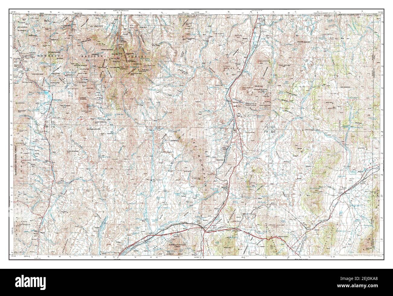 Wells, Nevada, Karte 1955, 1:250000, Vereinigte Staaten von Amerika von Timeless Maps, Daten U.S. Geological Survey Stockfoto