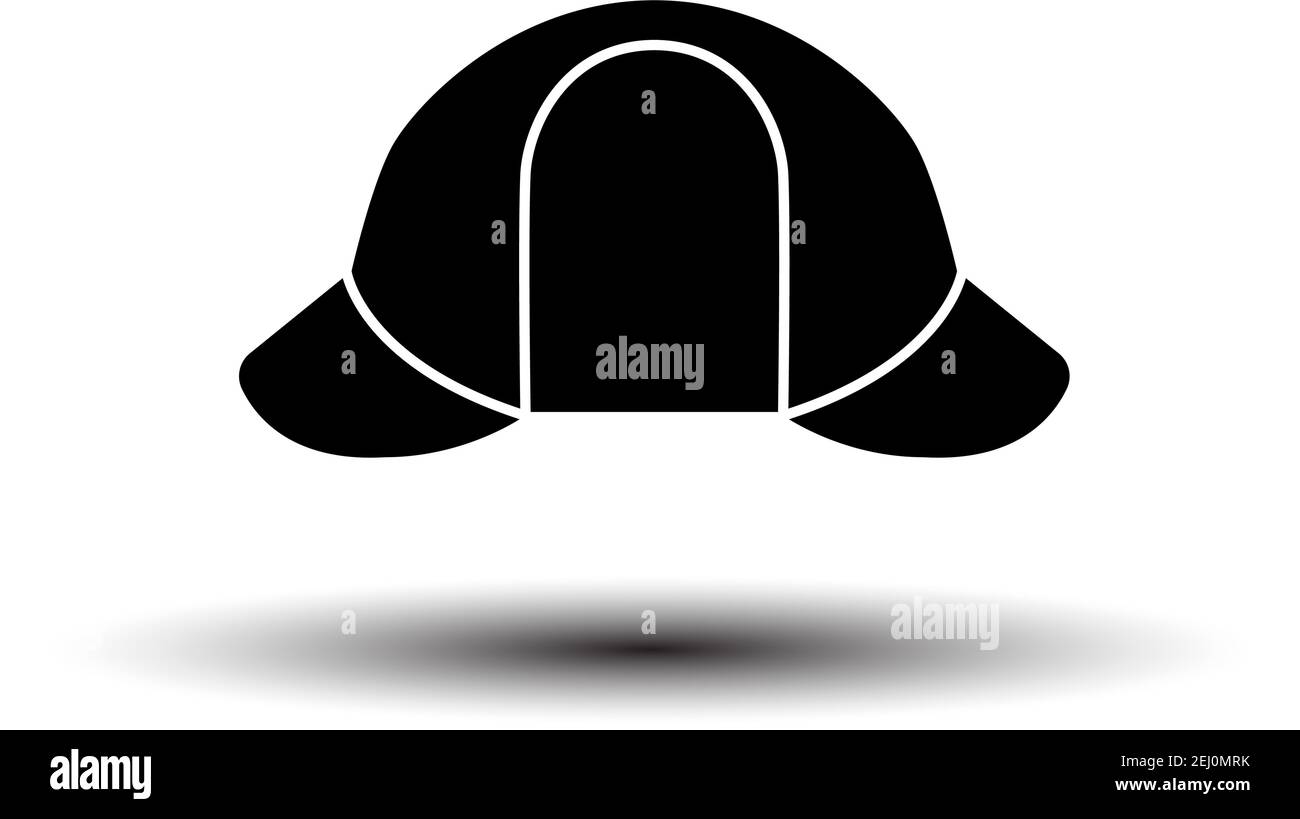 Sherlock-Hut-Symbol. Schwarz auf weißem Hintergrund mit Schatten. Vektorgrafik. Stock Vektor