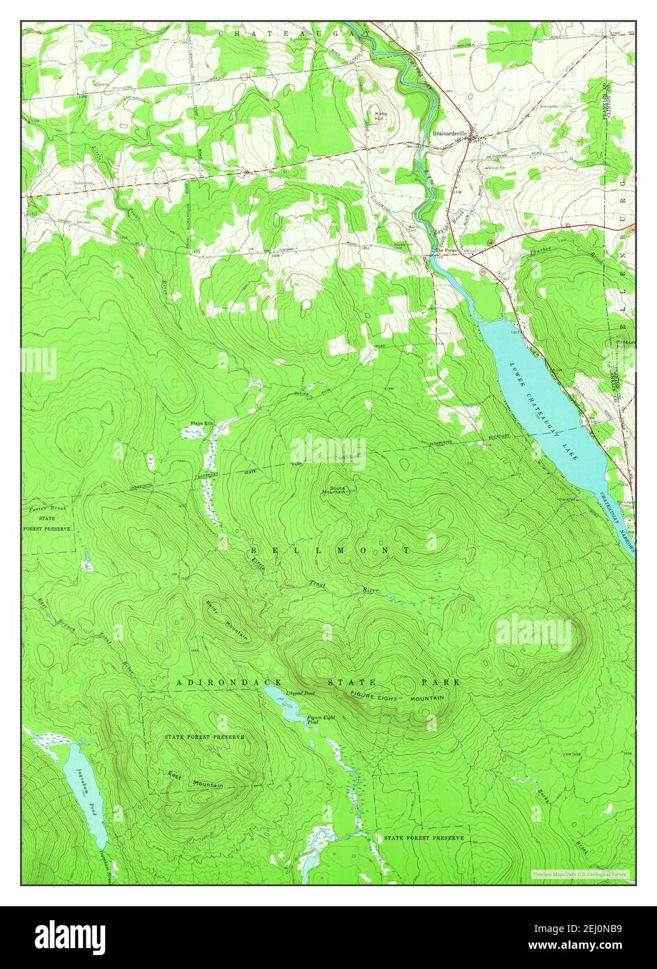 Brainardsville, New York, Karte 1964, 1:24000, Vereinigte Staaten von Amerika von Timeless Maps, Daten U.S. Geological Survey Stockfoto