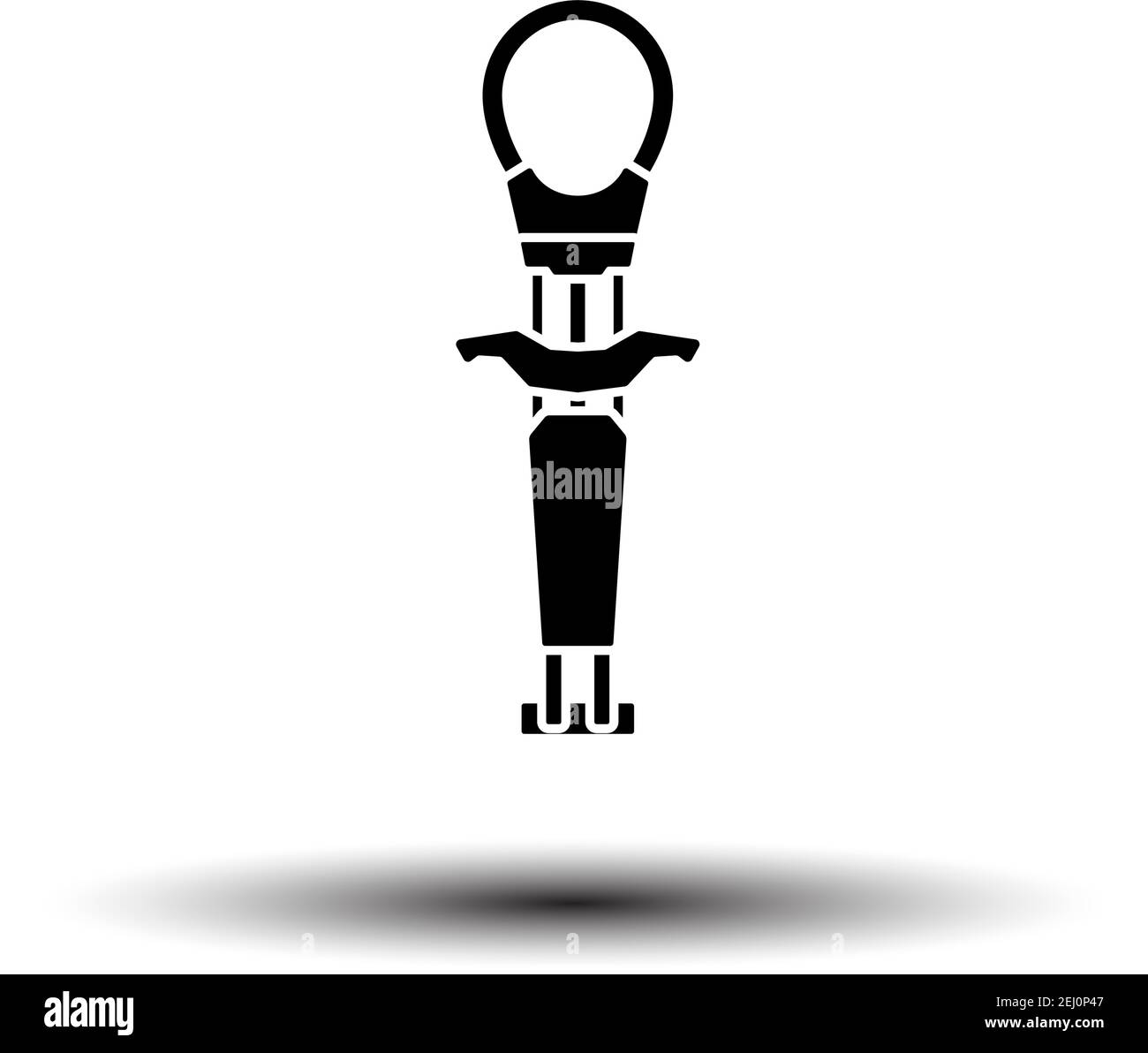 Alpinist Camalot Ikone. Schwarz auf weißem Hintergrund mit Schatten. Vektorgrafik. Stock Vektor
