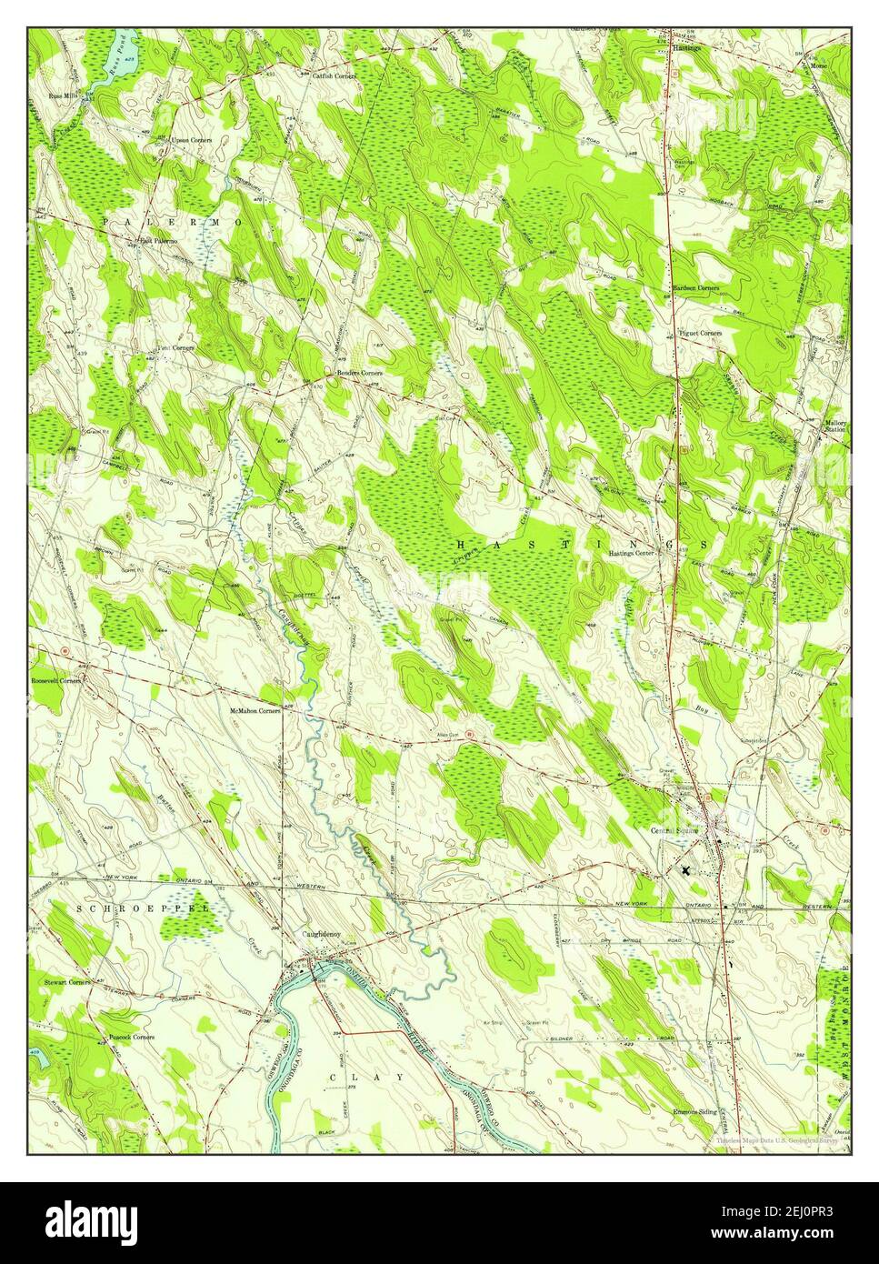 Central Square, New York, Karte 1956, 1:24000, Vereinigte Staaten von Amerika von Timeless Maps, Daten U.S. Geological Survey Stockfoto