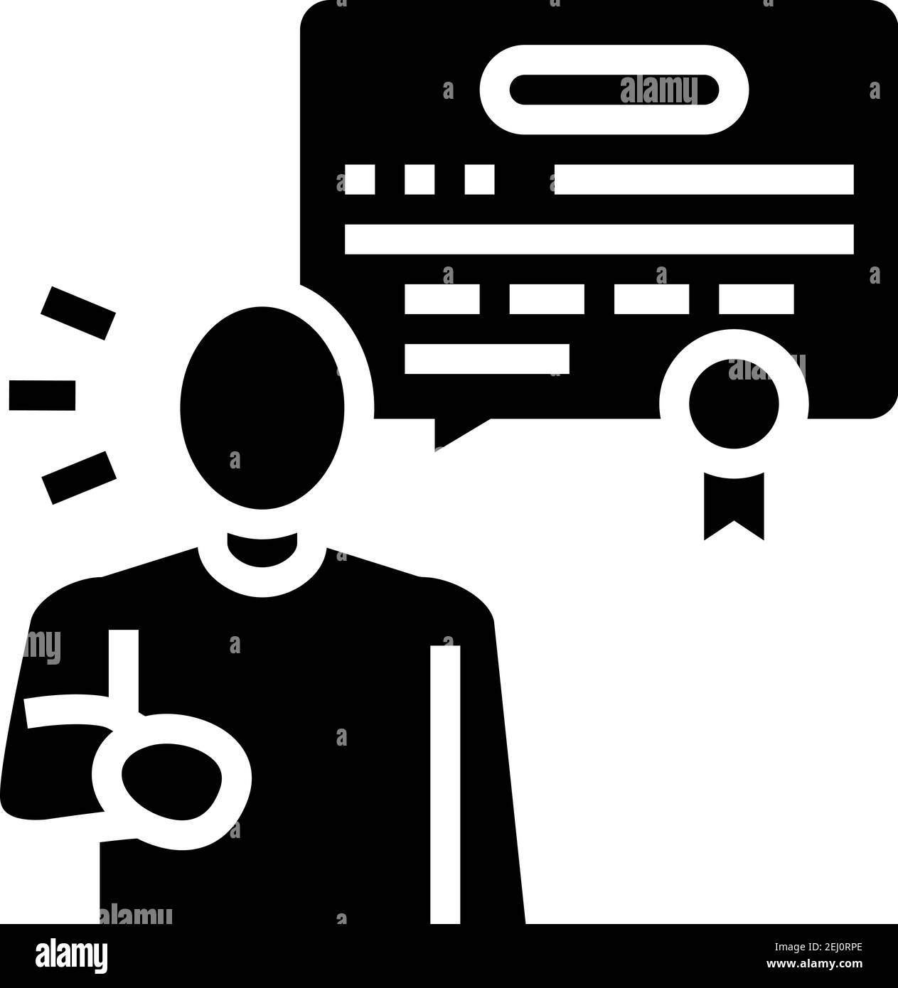 Abbildung des Symbols für das Urteil des Experten Stock Vektor