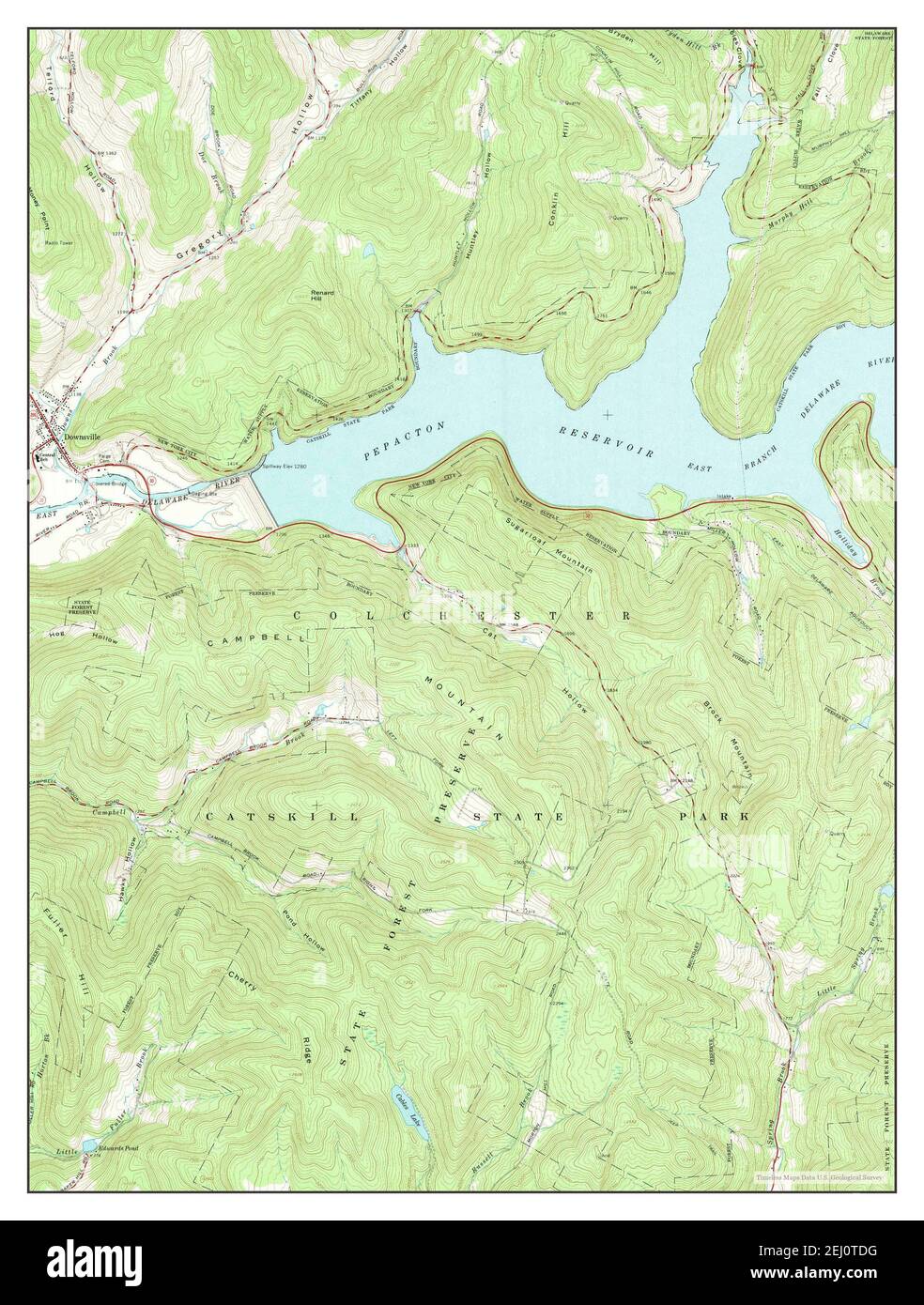 Downsville, New York, Karte 1965, 1:24000, Vereinigte Staaten von Amerika von Timeless Maps, Daten U.S. Geological Survey Stockfoto