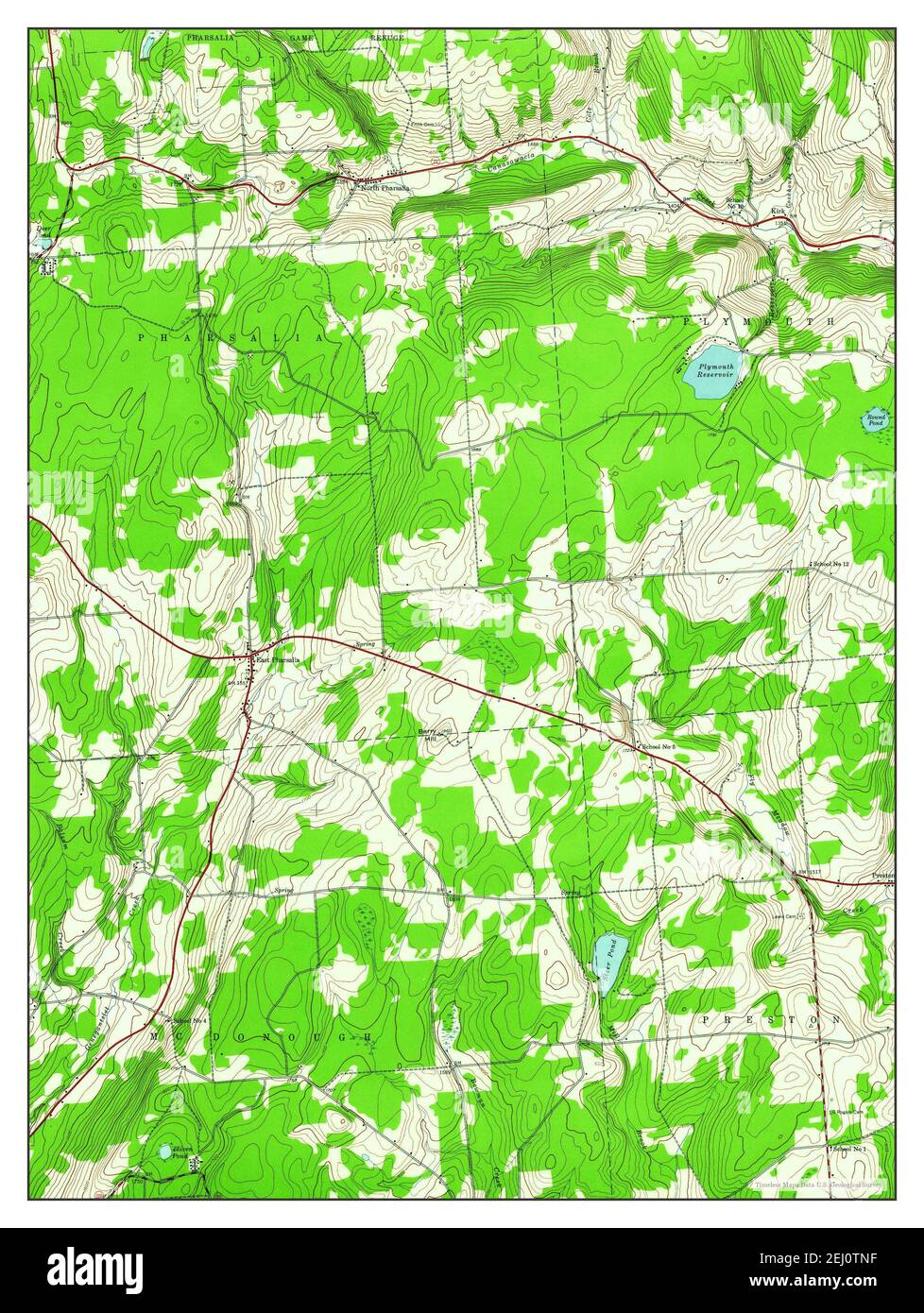 East Pharsalia, New York, Karte 1943, 1:24000, Vereinigte Staaten von Amerika von Timeless Maps, Daten U.S. Geological Survey Stockfoto