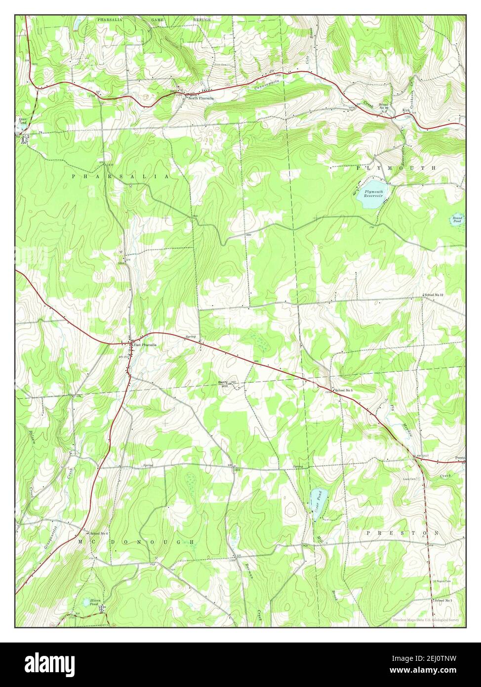 East Pharsalia, New York, Karte 1943, 1:24000, Vereinigte Staaten von Amerika von Timeless Maps, Daten U.S. Geological Survey Stockfoto