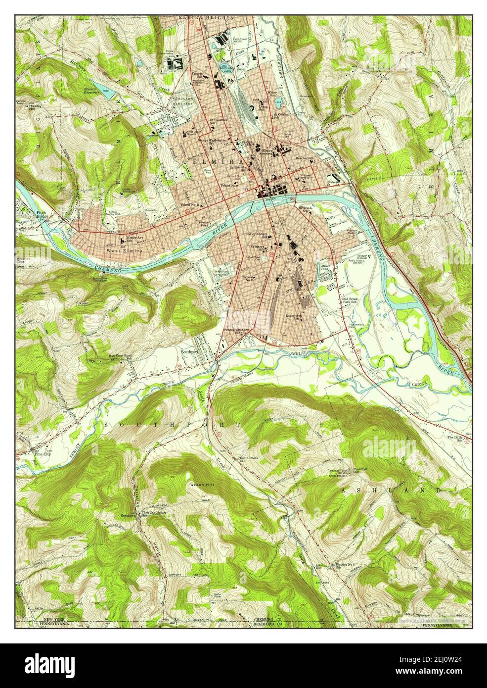 Karte von elmira new york -Fotos und -Bildmaterial in hoher Auflösung ...