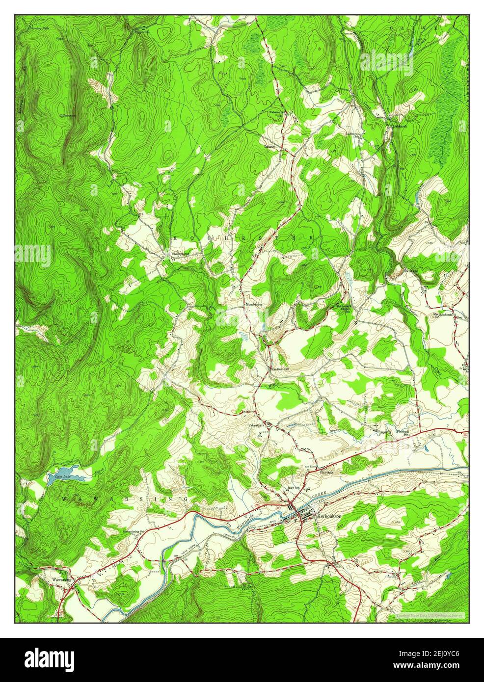 Kerhonkson, New York, Karte 1942, 1:24000, Vereinigte Staaten von Amerika von Timeless Maps, Daten U.S. Geological Survey Stockfoto