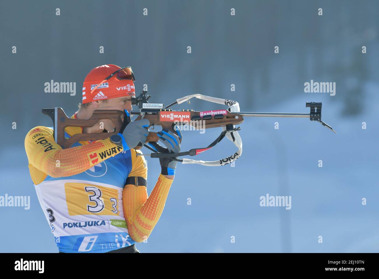 Peiffer Arnd, Deutschland. , . während der IBU Weltmeisterschaften Biathlon - Männer 4x7,5 km Staffel, Biathlon in Pokljuka, Italien, Februar 20 2021 (Foto von IPA/Sipa USA) Kredit: SIPA USA/Alamy Live News Stockfoto