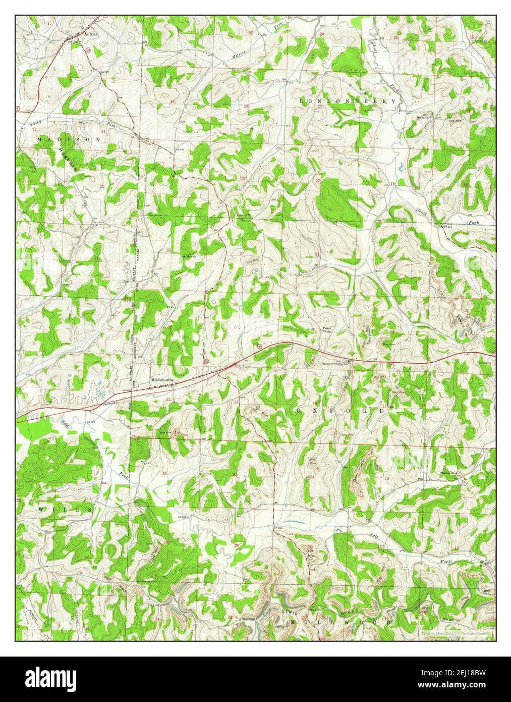 Antrim, Ohio, Karte 1962, 1:24000, Vereinigte Staaten von Amerika von Timeless Maps, Daten U.S. Geological Survey Stockfoto