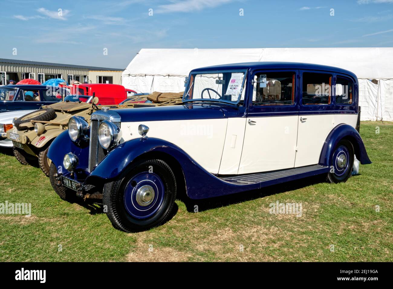 Henstridge, Somerset, UK - August 24 2019: Eine Daimler Straight Eight Six Light Limousine 1935 Stockfoto