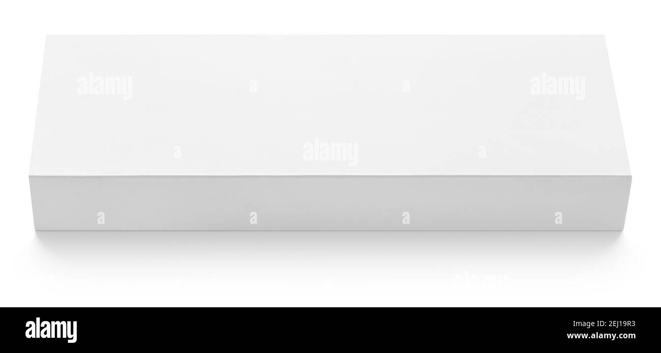 Flache dünne Papier- oder Kartonschablone für Schokolade isoliert Auf Weiß Stockfoto