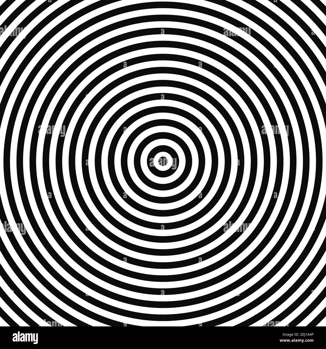 Abstrakte optische Illusion Hintergrund Vektor-Design. Psychedelisch gestreifte schwarz-weiße Kulisse. Hypnotisches Muster. Hintergrund im weißen und schwarzen Ringstil. Vektor Stock Vektor