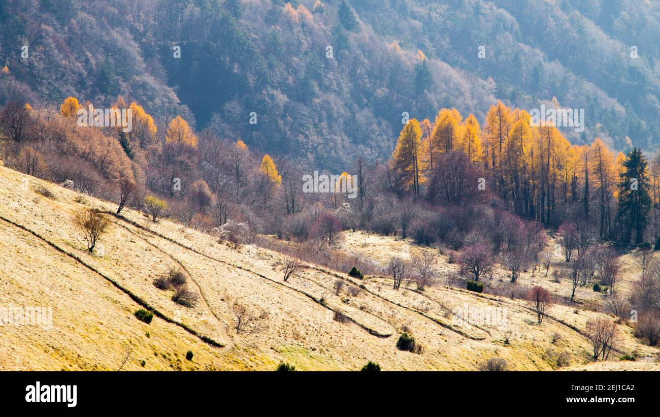 Mount Grappa Landschaft. Italienische Alpen-Panorama Stockfoto