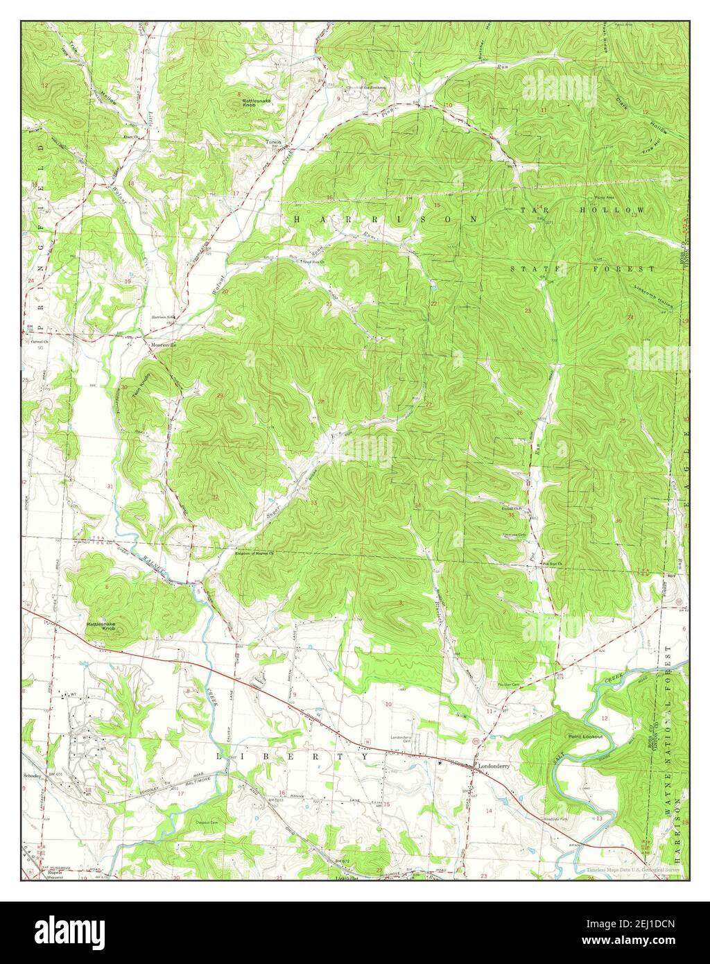 Londonderry, Ohio, Karte 1961, 1:24000, Vereinigte Staaten von Amerika von Timeless Maps, Daten U.S. Geological Survey Stockfoto