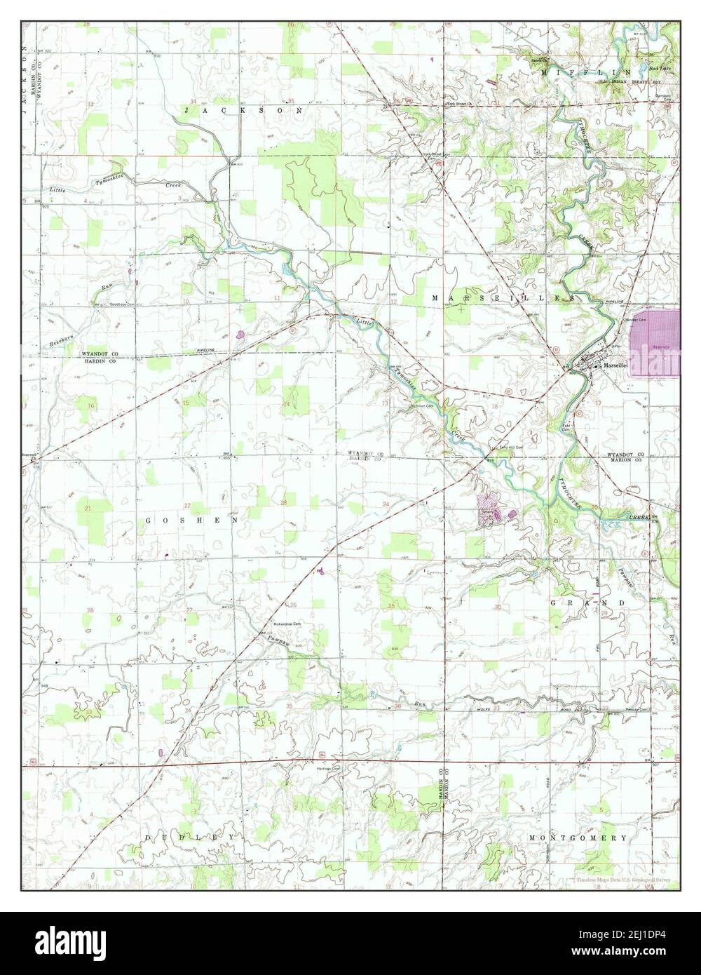 Marseilles, Ohio, Karte 1960, 1:24000, Vereinigte Staaten von Amerika von Timeless Maps, Daten U.S. Geological Survey Stockfoto
