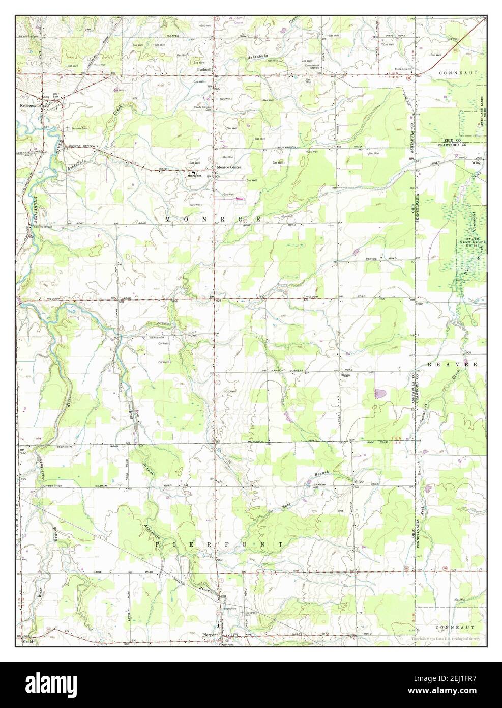 Pierpont, Ohio, Karte 1960, 1:24000, Vereinigte Staaten von Amerika von Timeless Maps, Daten U.S. Geological Survey Stockfoto