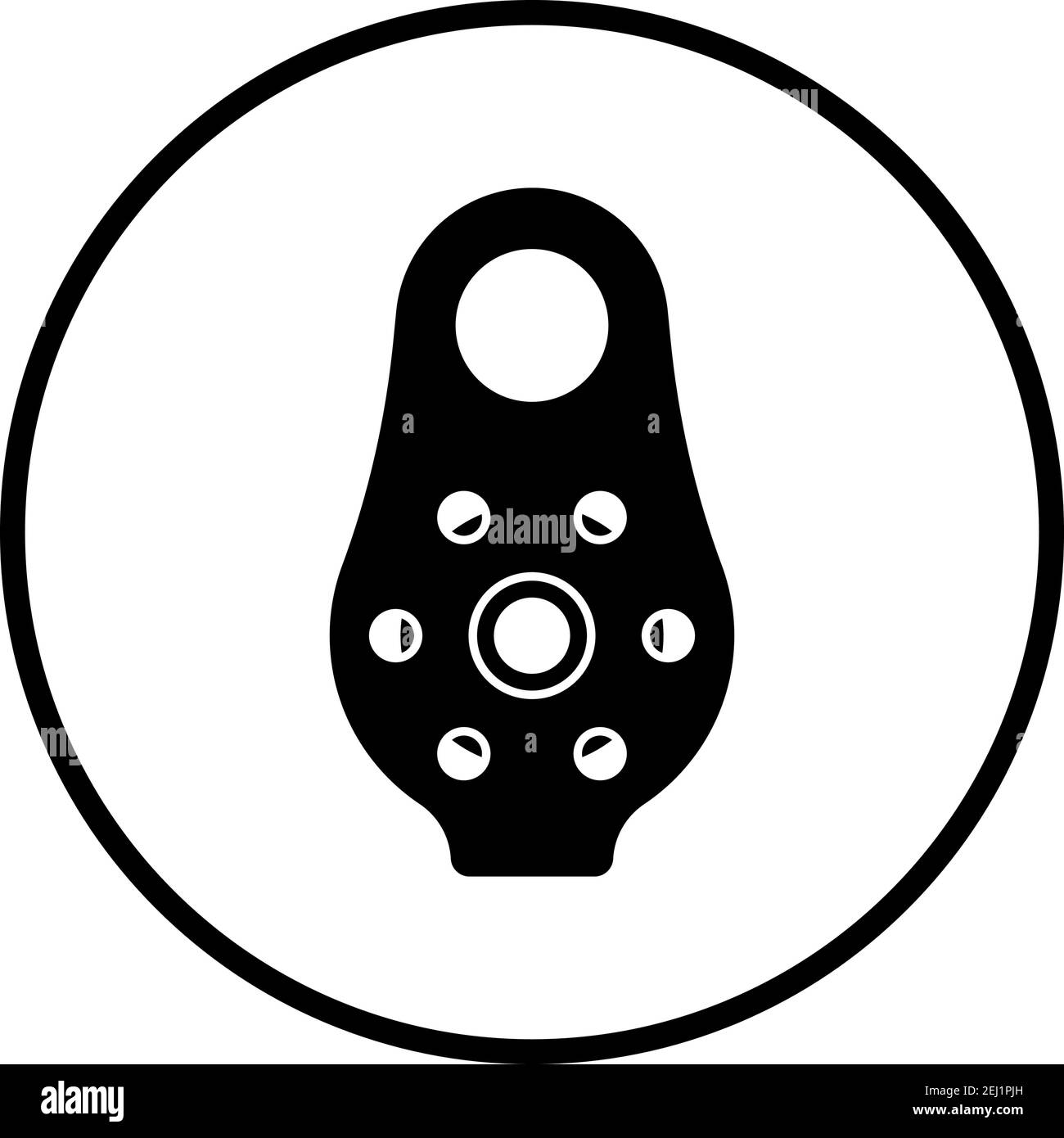 Symbol Für Alpinist Pulley. Schlankes Kreiseldesign. Vektorgrafik. Stock Vektor