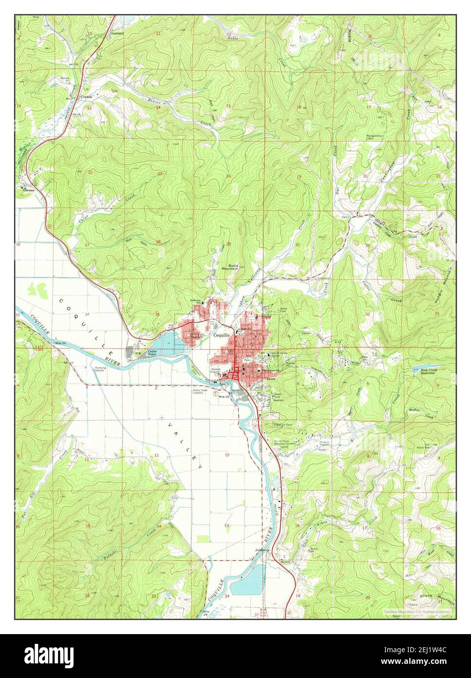 Coquille, Oregon, Karte 1971, 1:24000, Vereinigte Staaten von Amerika von Timeless Maps, Daten U.S. Geological Survey Stockfoto