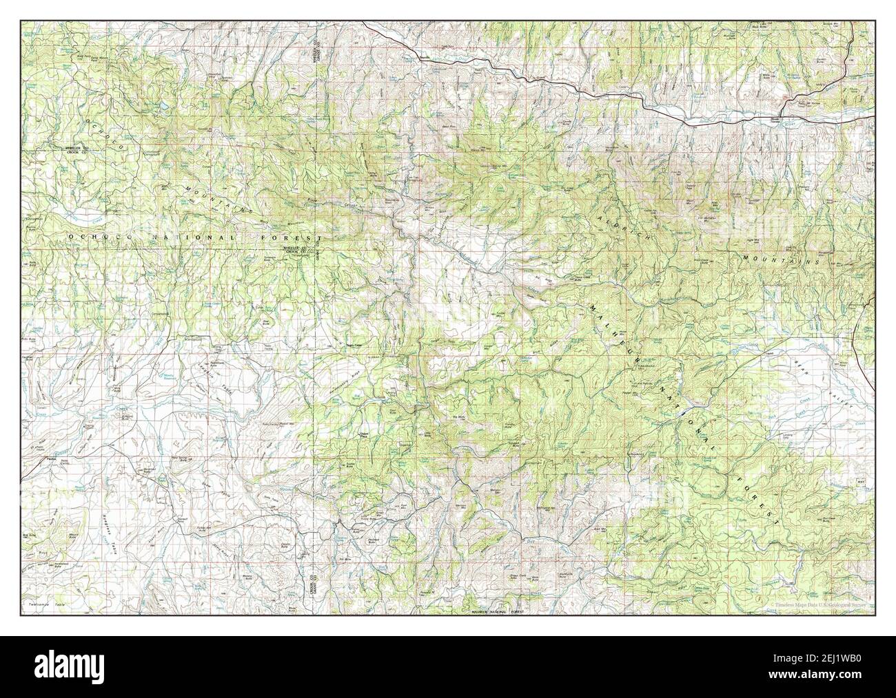 Dayville, Oregon, Karte 1981, 1:100000, Vereinigte Staaten von Amerika von Timeless Maps, Daten U.S. Geological Survey Stockfoto