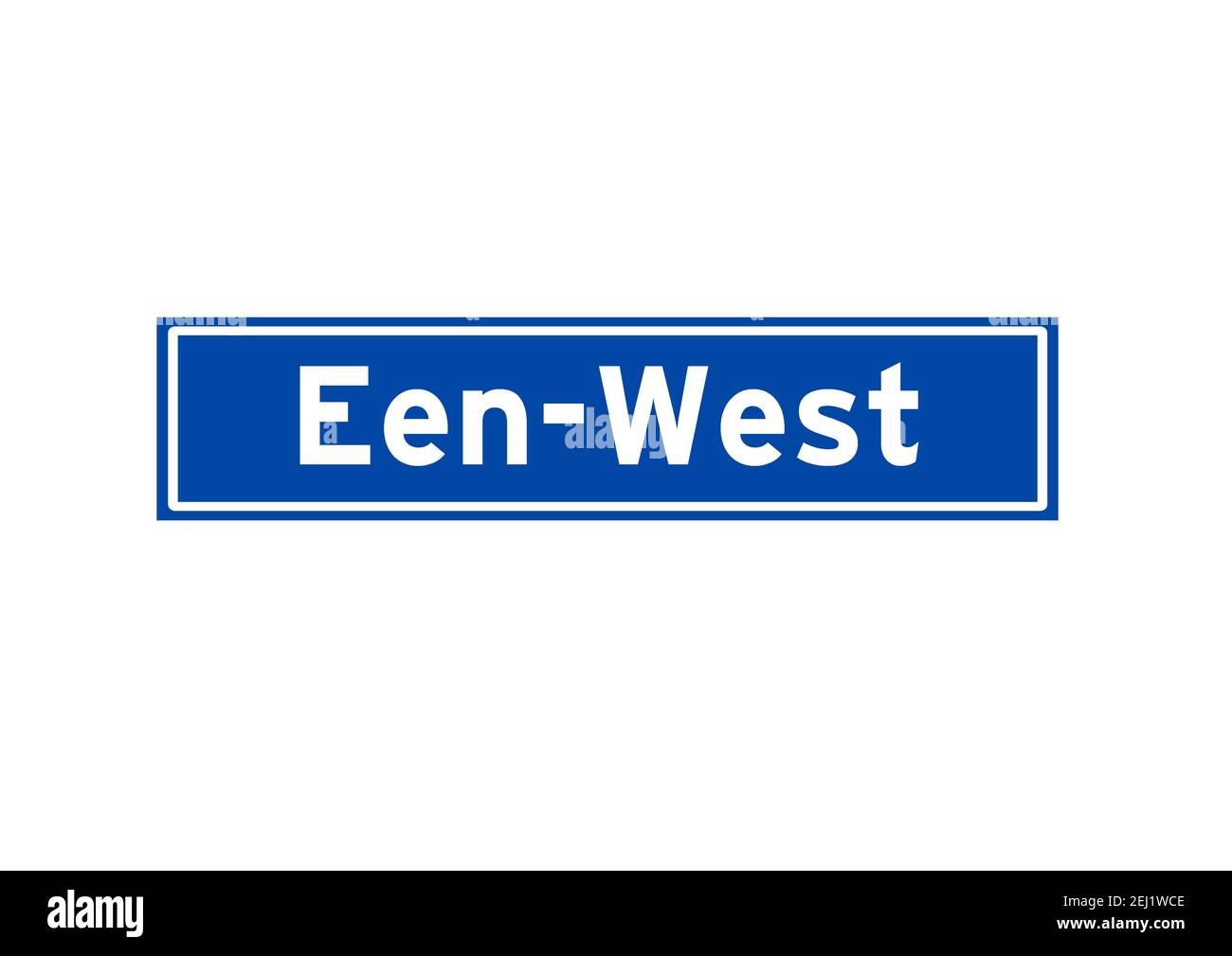 Een-West isoliert niederländischen Ort Namensschild. Stadtschild aus den Niederlanden. Stockfoto