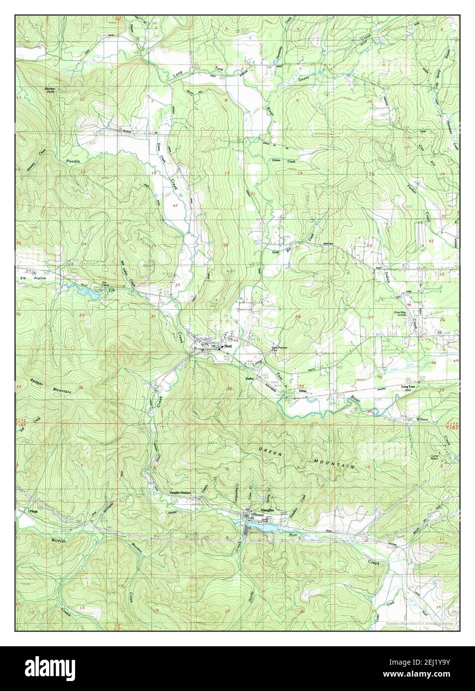 NOTI, Oregon, Karte 1984, 1:24000, Vereinigte Staaten von Amerika von  Timeless Maps, Daten U.S. Geological Survey Stockfotografie - Alamy