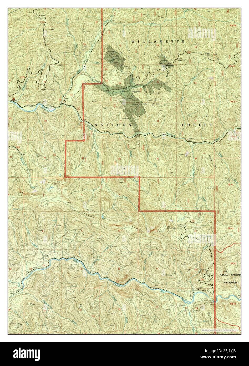 Quartzville, Oregon, Karte 1994, 1:24000, Vereinigte Staaten von Amerika von Timeless Maps, Daten U.S. Geological Survey Stockfoto