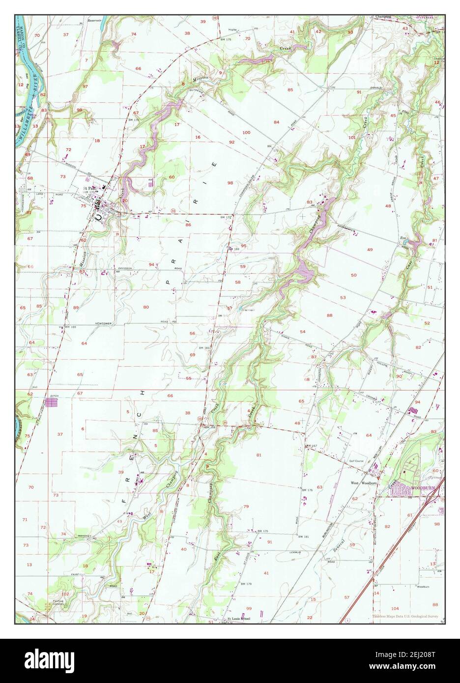 St Paul, Oregon, Karte 1956, 1:24000, Vereinigte Staaten von Amerika von Timeless Maps, Daten U.S. Geological Survey Stockfoto