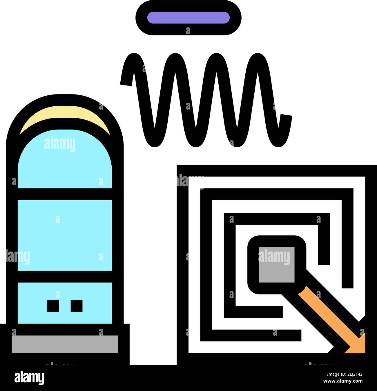 Technologie der rfid Farbe Symbol Vektor Illustration Stock Vektor