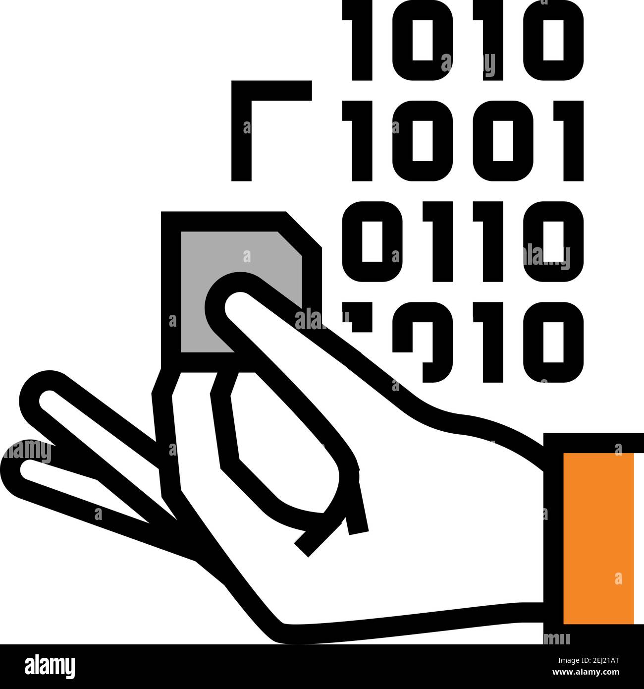 Programmierung rfid-Chip Farbe Symbol Vektor Illustration Stock Vektor