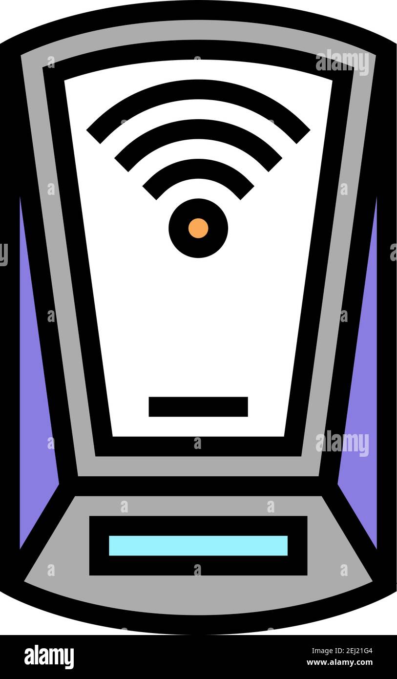 Scannen rfid-Gerät Farbe Symbol Vektor-Illustration Stock Vektor