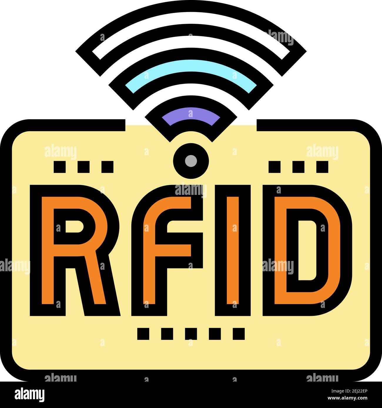 rfid Wireless Zeichen Farbe Symbol Vektor-Illustration Stock Vektor