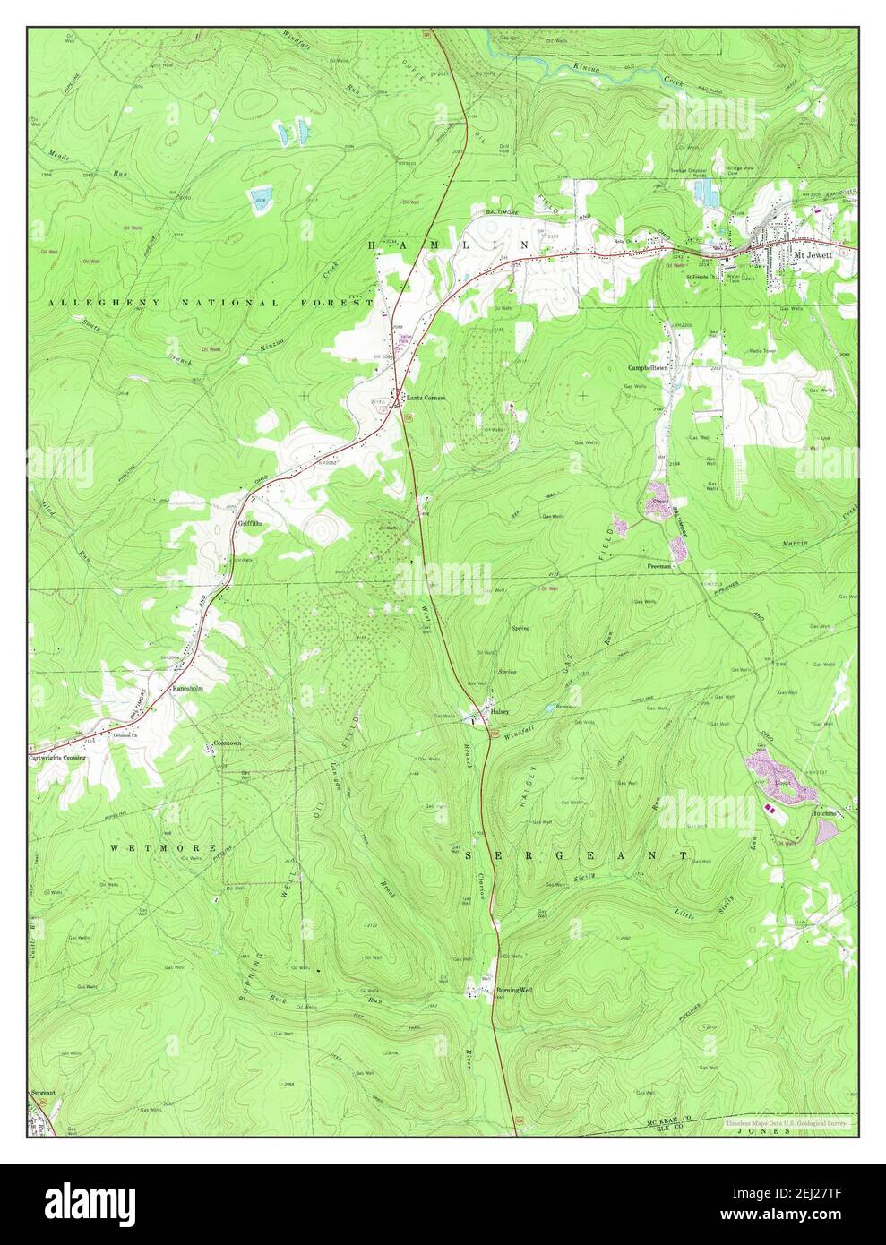 Mt Jewett, Pennsylvania, Karte 1969, 1:24000, Vereinigte Staaten von Amerika von Timeless Maps, Daten U.S. Geological Survey Stockfoto