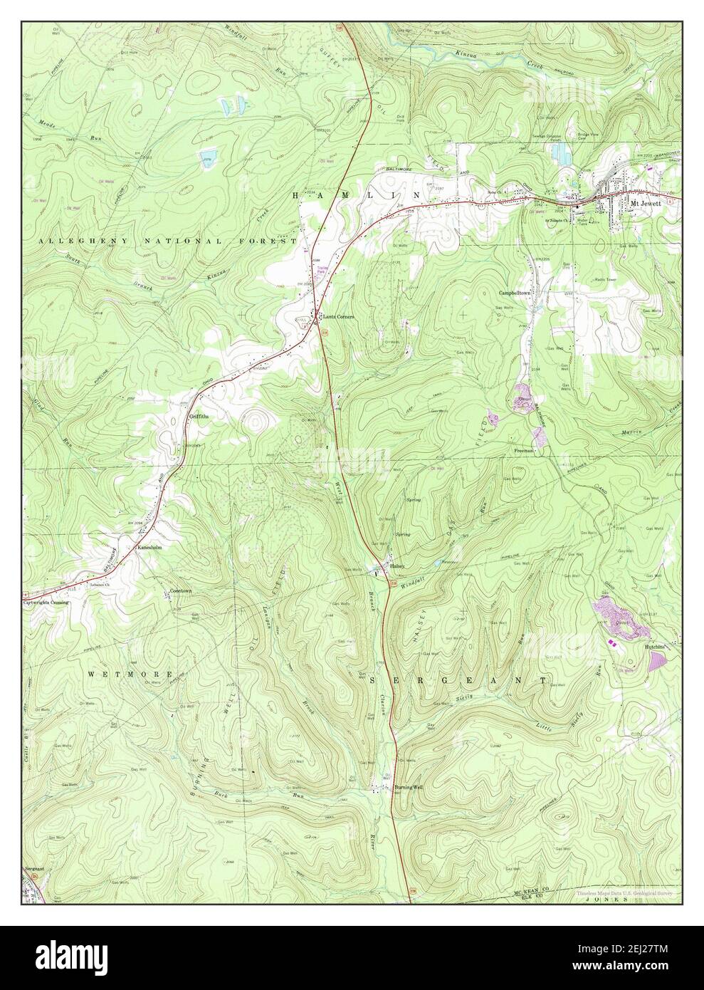 Mt Jewett, Pennsylvania, Karte 1969, 1:24000, Vereinigte Staaten von Amerika von Timeless Maps, Daten U.S. Geological Survey Stockfoto