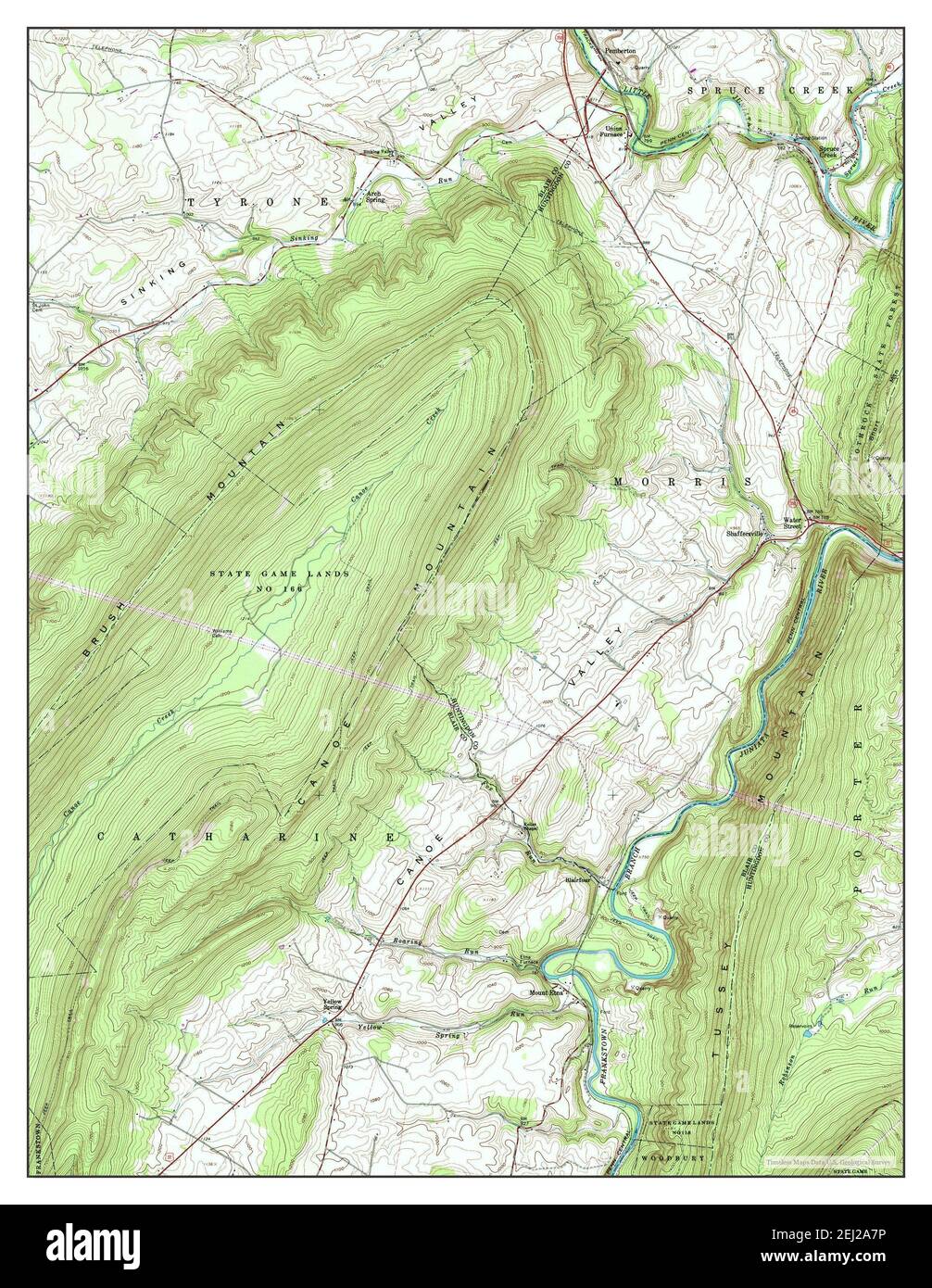 Fichte Creek, Pennsylvania, Karte 1963, 1:24000, Vereinigte Staaten von Amerika von Timeless Maps, Daten U.S. Geological Survey Stockfoto