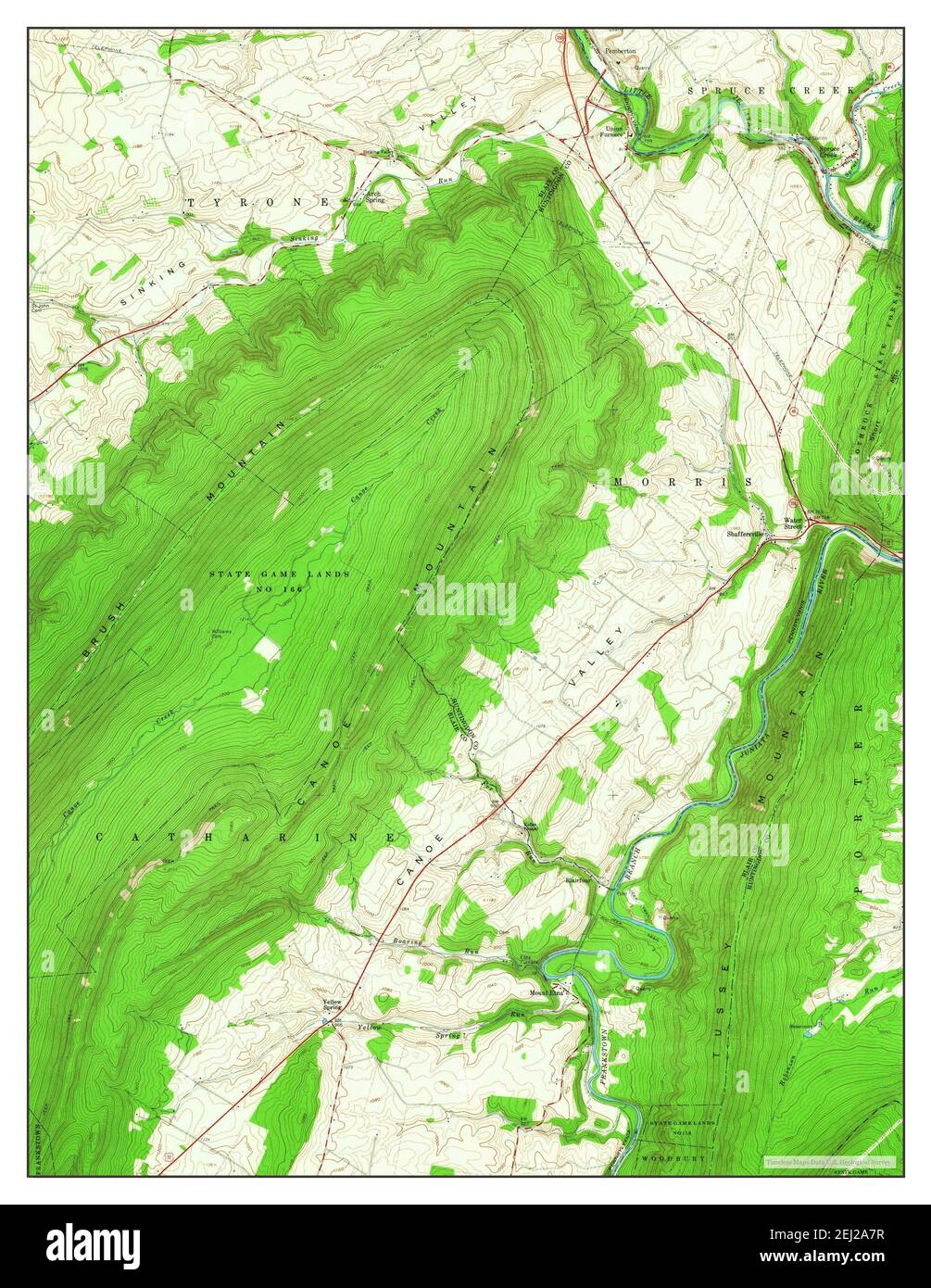 Fichte Creek, Pennsylvania, Karte 1963, 1:24000, Vereinigte Staaten von Amerika von Timeless Maps, Daten U.S. Geological Survey Stockfoto