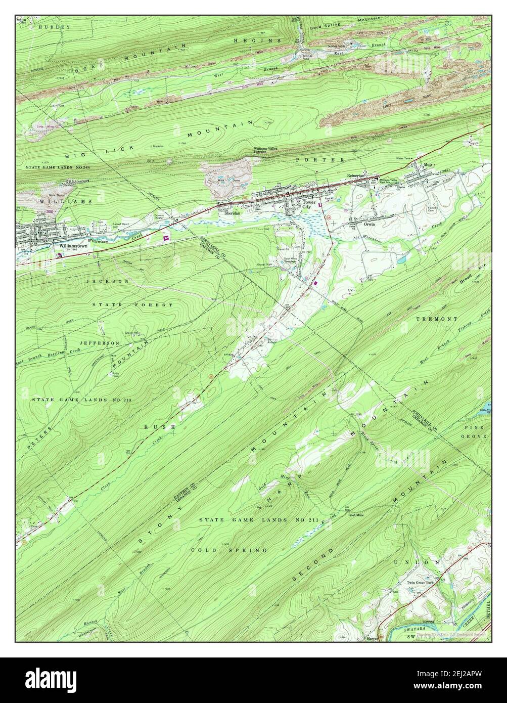 Tower City, Pennsylvania, Karte 1969, 1:24000, Vereinigte Staaten von Amerika von Timeless Maps, Daten U.S. Geological Survey Stockfoto