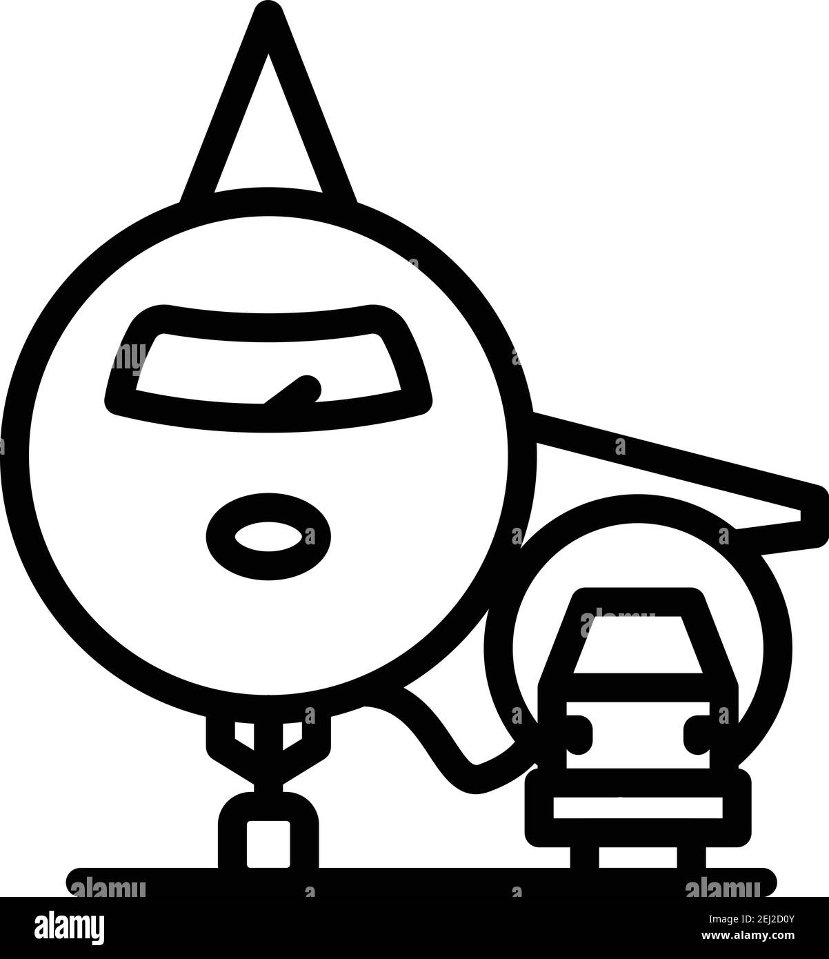 Symbol für Flugzeugkraftstoff. Umriss Flugzeug Kraftstoff Vektor-Symbol für Web-Design isoliert auf weißem Hintergrund Stock Vektor