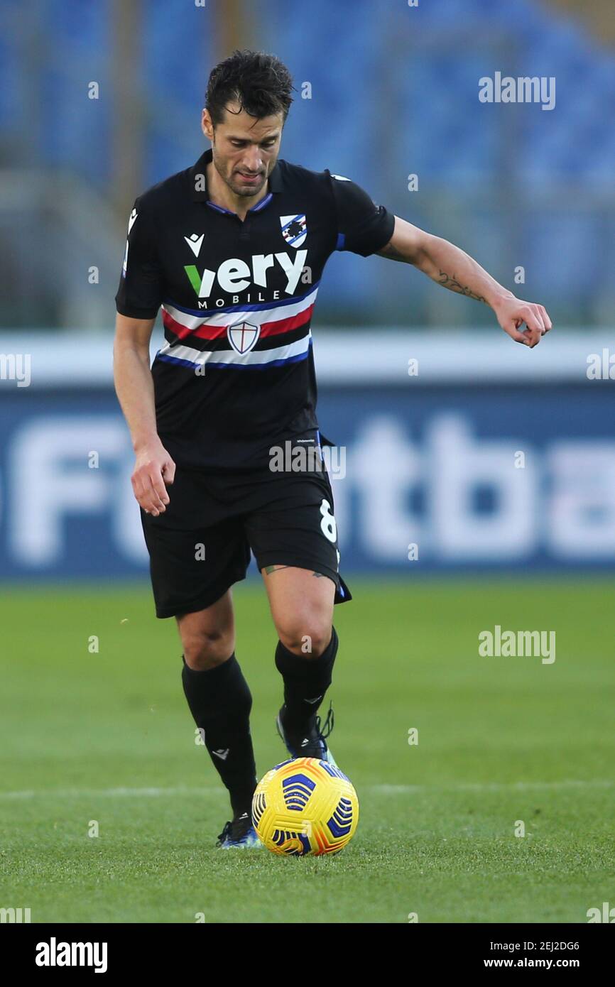 Rom, Italien. Februar 2021, 20th. ROM, Italien - 20,02.2021: CANDREVA in Aktion während der italienischen Serie A Liga 2021 Fußballspiel zwischen SS LAZIO VS SAMPDORIA, im Olympiastadion in Rom Kredit: Unabhängige Fotoagentur/Alamy Live News Stockfoto